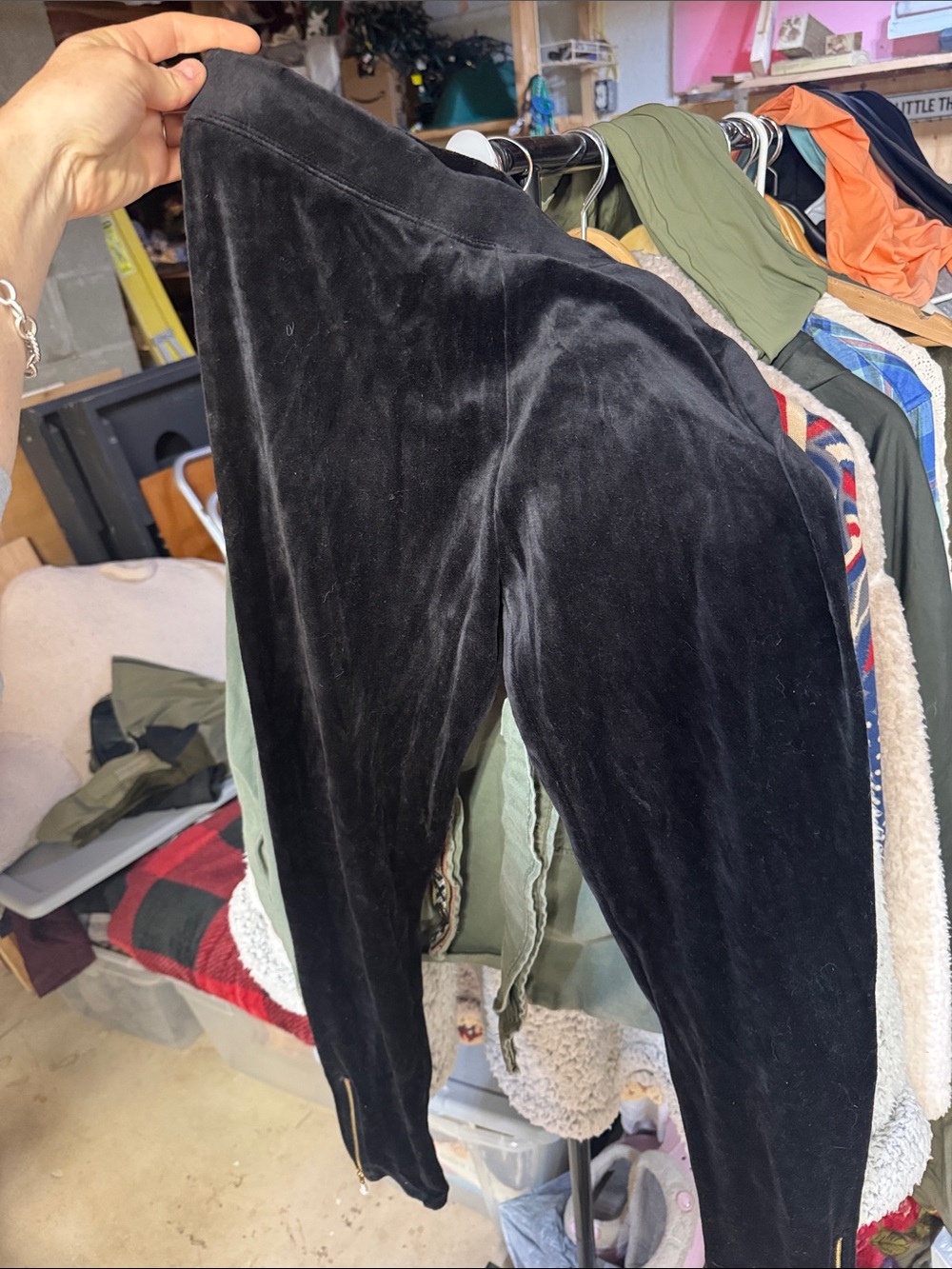 Juicy Couture Black Velvet Skinny Pants